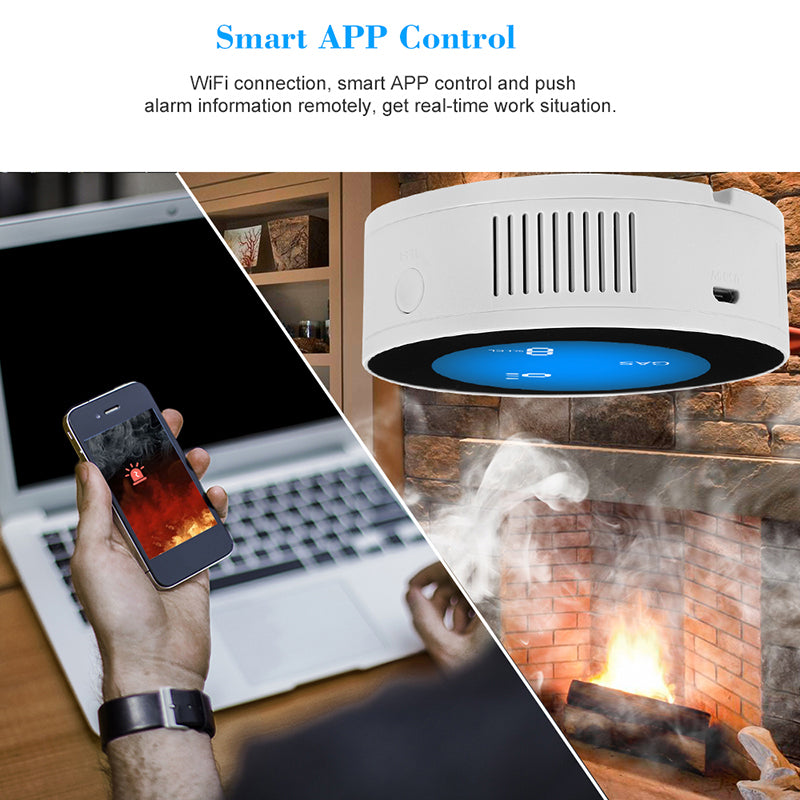Tuya WiFi Smart APP Control Gas Leak Alarm Sensor CH4 LPG Natural Gas Leakage Detector Tuya WiFi Smart APP Control Gas Leak Alarm Sensor CH4 LPG Natural Gas Leakage Detector